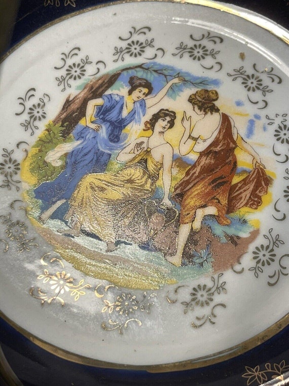 MZ Czech Republic Vintage 1940's Cobalt 24K Gold Brides Basket - Etsy