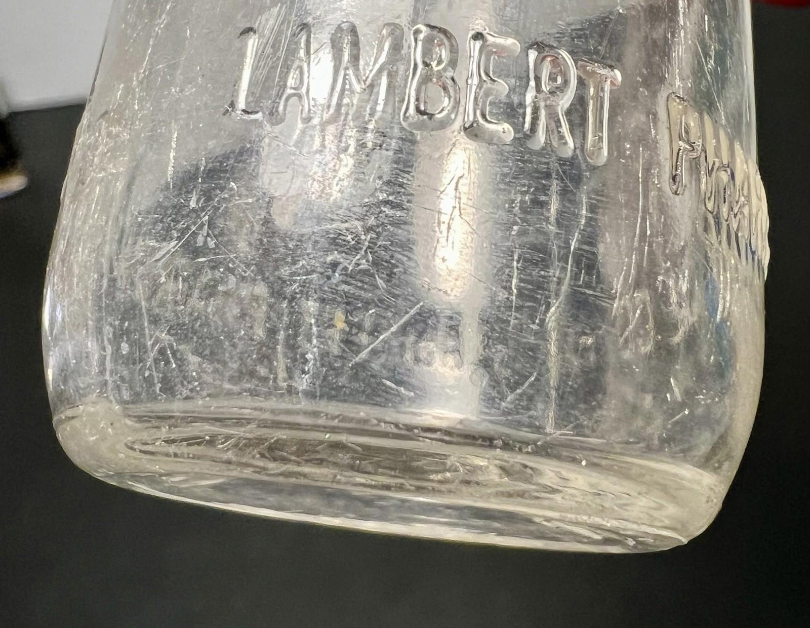 Lambert Cap Lambert Pharmacal Antique 1910s Listerine Clear Glass Bottle Screw Cap ...