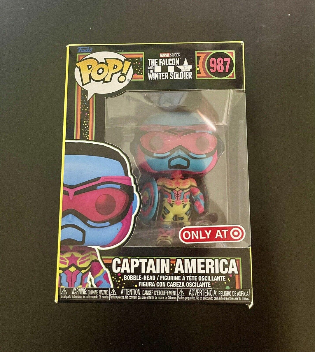 Funko POP! Falcon Blacklight - Captain America Marvel Figur