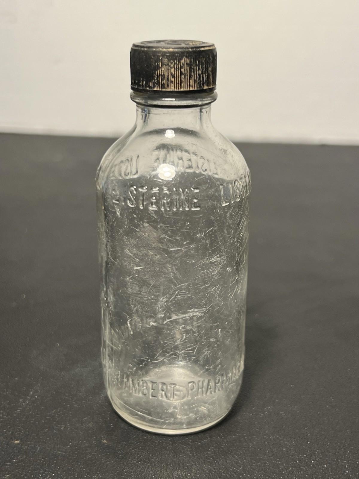 Lambert Cap Lambert Pharmacal Antique 1910s Listerine Clear Glass Bottle Screw Cap ...