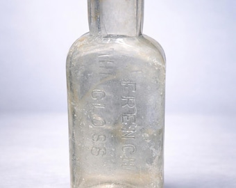 Botella antigua de Whittemore Boston de 1900 para abrillantador de cuero francés brillante, 2x1x4,75”.