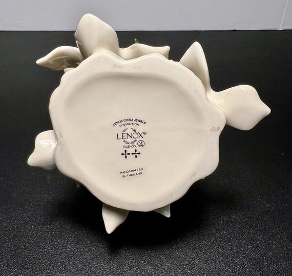 Lenox 1990s China Jewels White Cardinal With Butterfly & Acorns