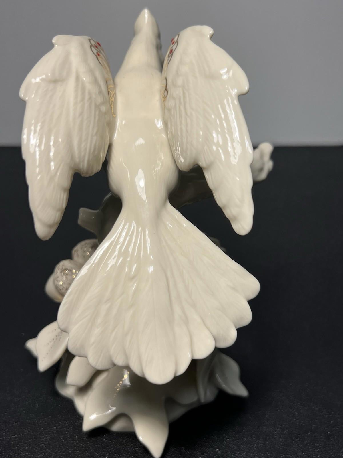 Lenox 1990s China Jewels White Cardinal With Butterfly & Acorns