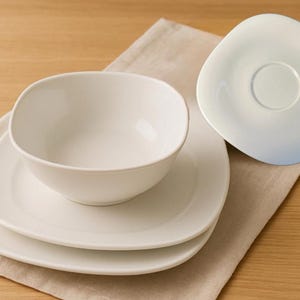 Mikasa Japan 1980s Color Classic Basic White Square Dinnerware 4 items ADD ON
