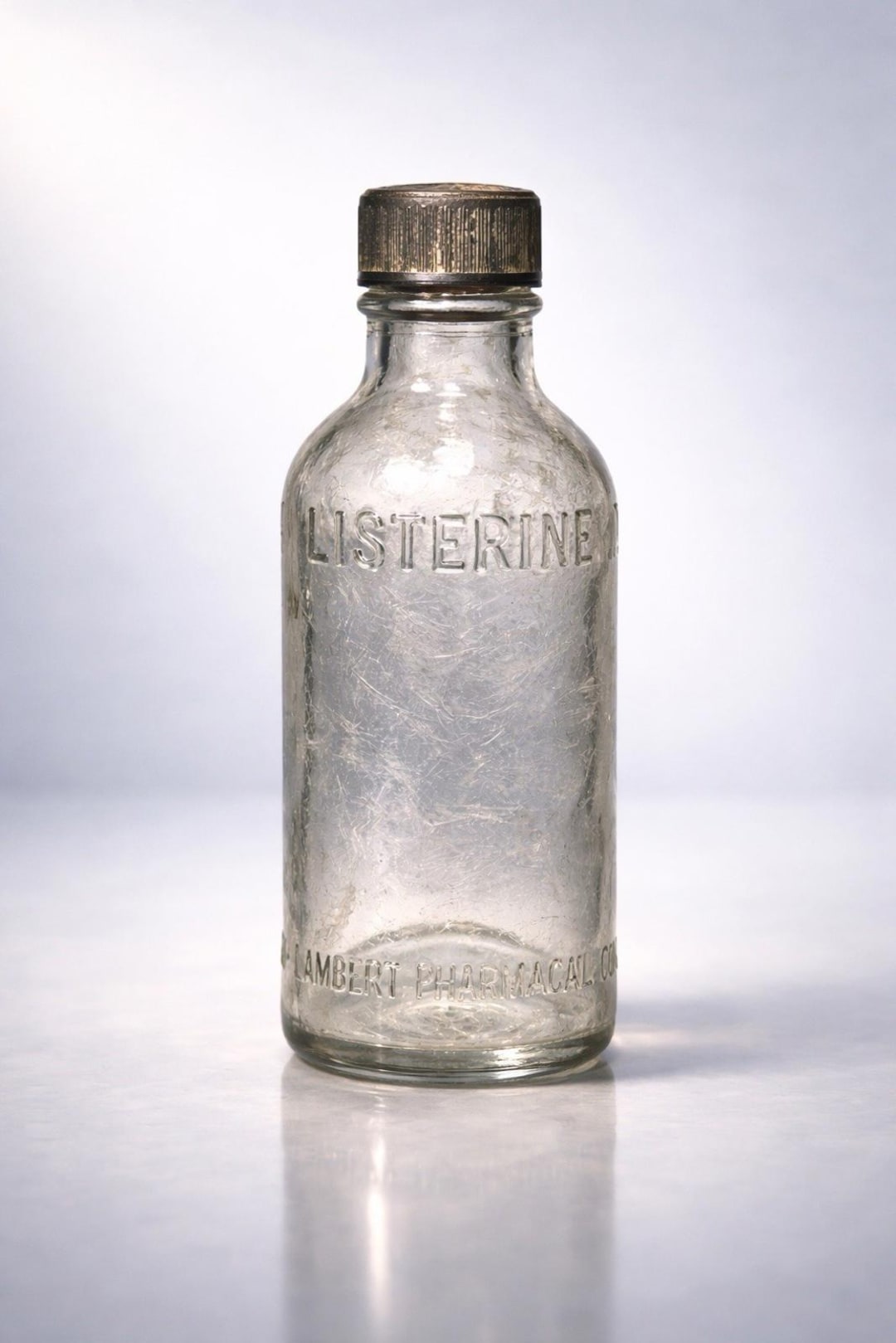 Lambert Cap Lambert Pharmacal Antique 1910s Listerine Clear Glass Bottle Screw Cap ...