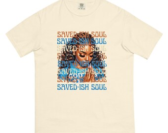 Saved-ish Soul Christian T-Shirt, Woman Praying Graphic Tee, Faith Apparel