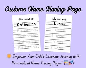 Custom Name Tracing Sheet, Personalized Handwriting Practice for Kids, Homeschool