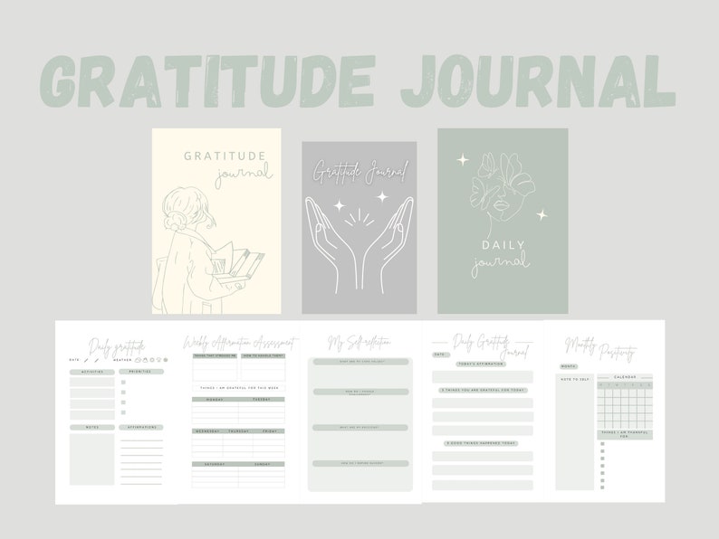 Gratitude Journal Pages Collection