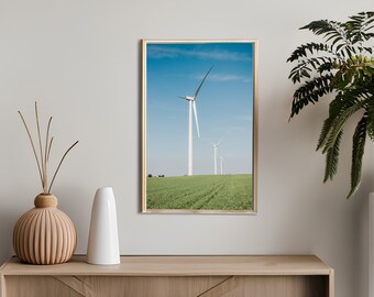 DIGITAL Wind Turbine | Digital Wall Art | Artful Office Art | Modernized Farm Feel Art | Artful Download Print
