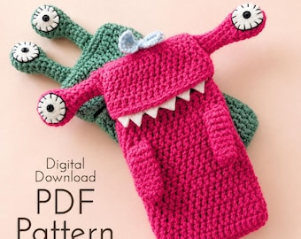 Monster Tasche Häkelanleitung, Wierdo Handytasche (PDF Download)