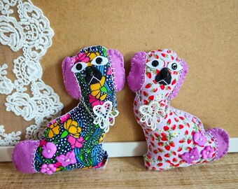 Liberty Staffordshire Hunde - Floral Textile Folk Art Decor