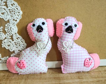 Rosa Staffordshire Hunde - Kawaii Cottagecore Textile Decor