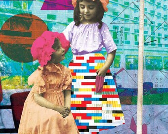 Sisterhood Art Print, 80s Retro Nostalgic Childhood Decor