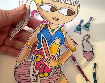 Druckbare Künstler Puppe aus Papier - DIY Gelenk Maker Puppet - Kreatives Geschenk für Handwerker