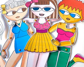 Friends Paper Dolls BUNDLE, DIY Lowbrow Art Dolls (PDF)