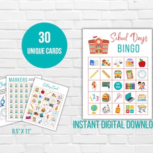 Back to School Bingo, School Bingo, Bingo Game, School Celebration