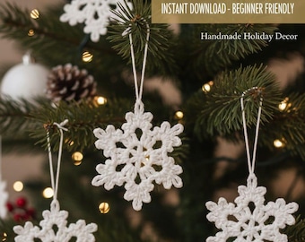Easy Crochet Snowflake Pattern – Beginner Holiday Ornament (PDF Pattern)