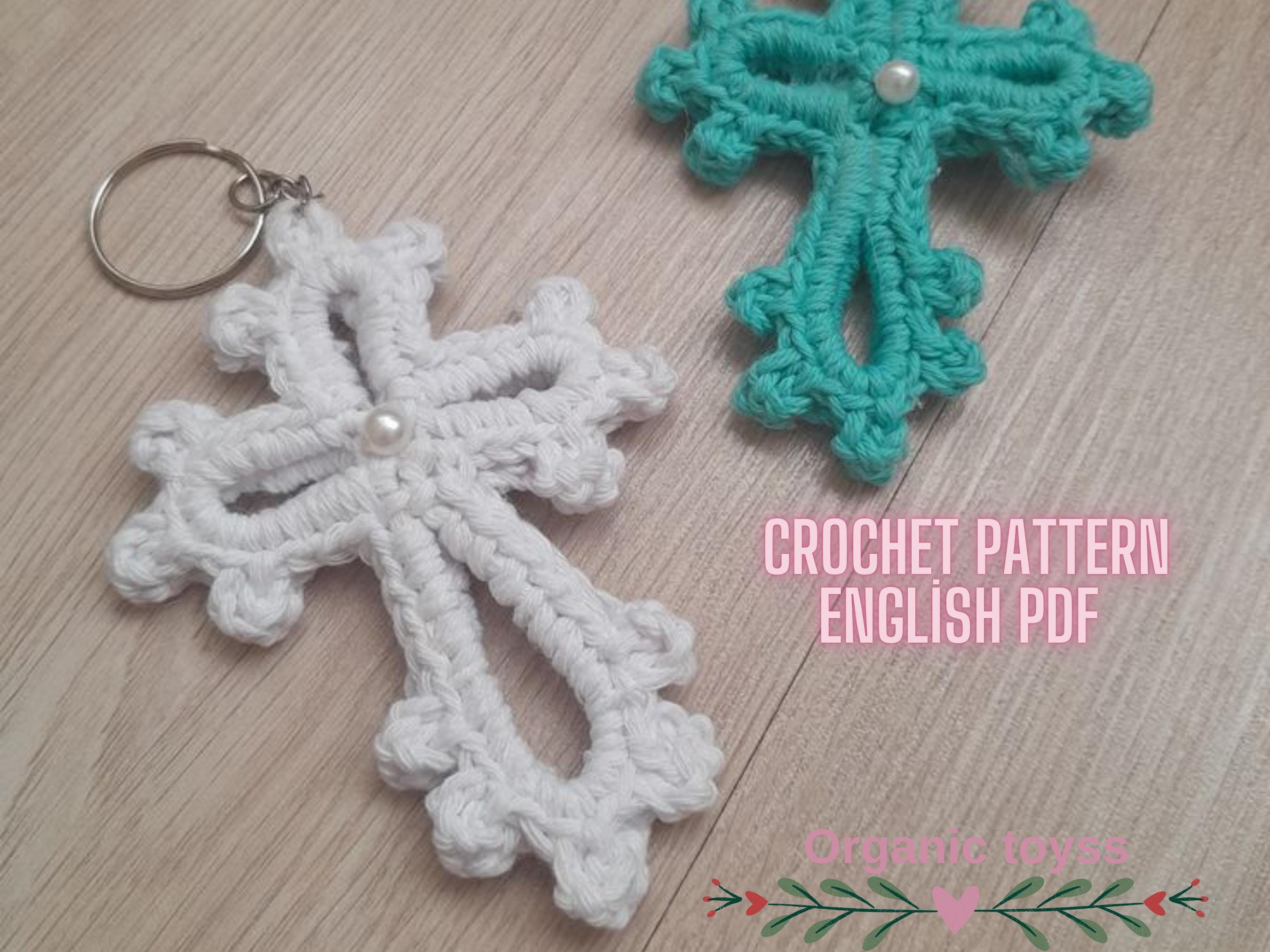 Crochet Cross Keychain Pattern: Christian Religious Easter DIY