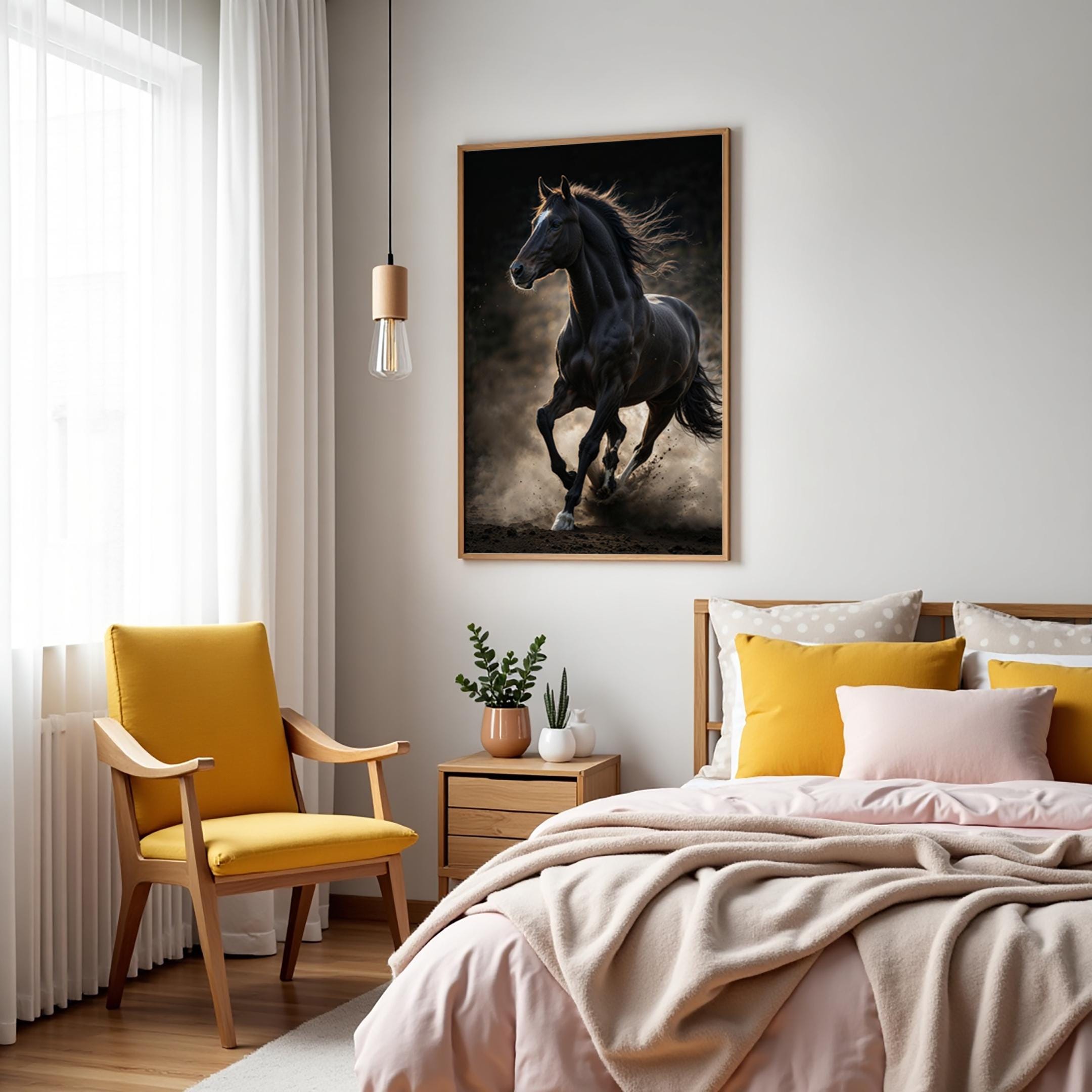 Black Horse Wall Art Printable - Dark Horse Photography Print - Rustic ...