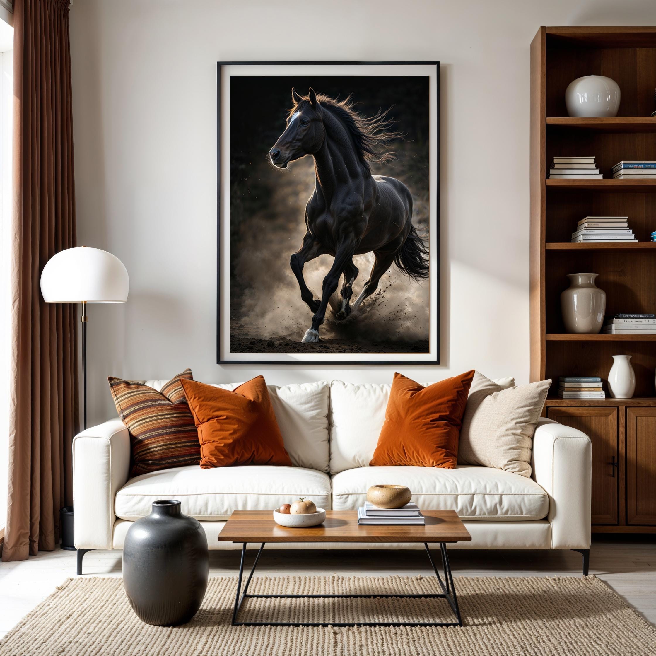Black Horse Wall Art Printable - Dark Horse Photography Print - Rustic ...