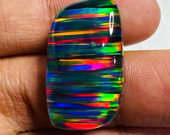 AAA+ Calibrated Aurora Opal Cabochon Colour Changed Gemstone Aurora Opal Doublet Fire Opal Making For Artisan Jewelry Western Style 25X15 MM