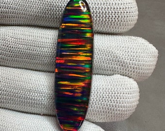 Amazing Quality Black Gilson Aurora Opal Gemstone Black Opal Vintage Opal Opal Doublet Opal Use For Silver Jewelry Crystal Opal Cabochon
