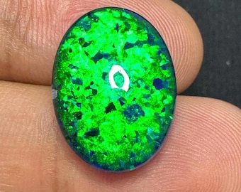 Sterlingzilveren Aurora Opal hanger: zwarte Ethiopische opaal cabochon (19 x 14 x 6 mm)