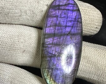Beautiful Unique Flashy Rainbow Multi Purple Labradorite Cabochon Labradorite Stone 48.5X20X5 MM Labradorite Gemstone Pendant Jewelry Making