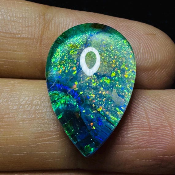 Rare Fire Matrix Monarch Opal Cabochon Australian Monarch Opal