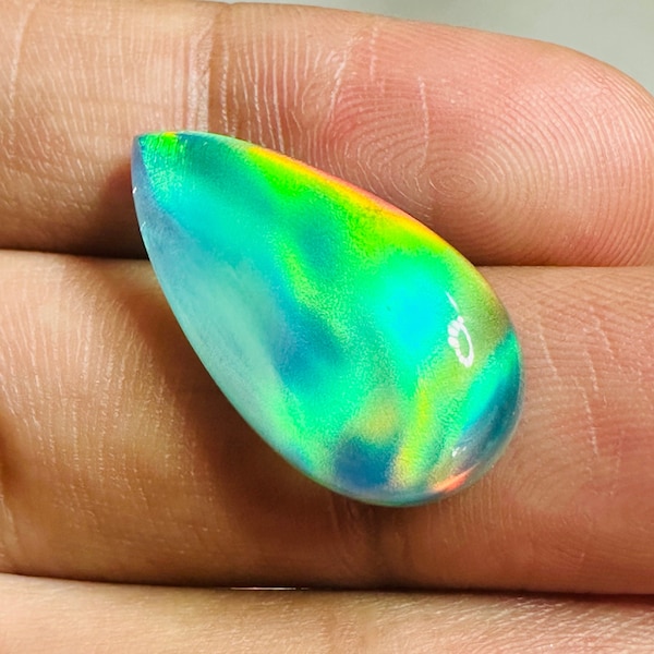 Calibrated Aurora Opal Cabochon Loose Gemstone Aurora Opal Doublet Welo Fire Opal Aurora Opal Necklace Making For Silver Jewelry Opal Fire
