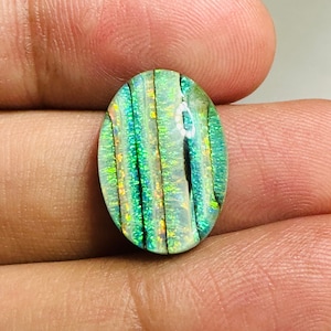 Monarch Opal Gemstone Cabochon AAA+++ Monarch Opal Doublet Australian Opal Loose Gemstone Treated  Opal Necklace Making For Silver Jewelry