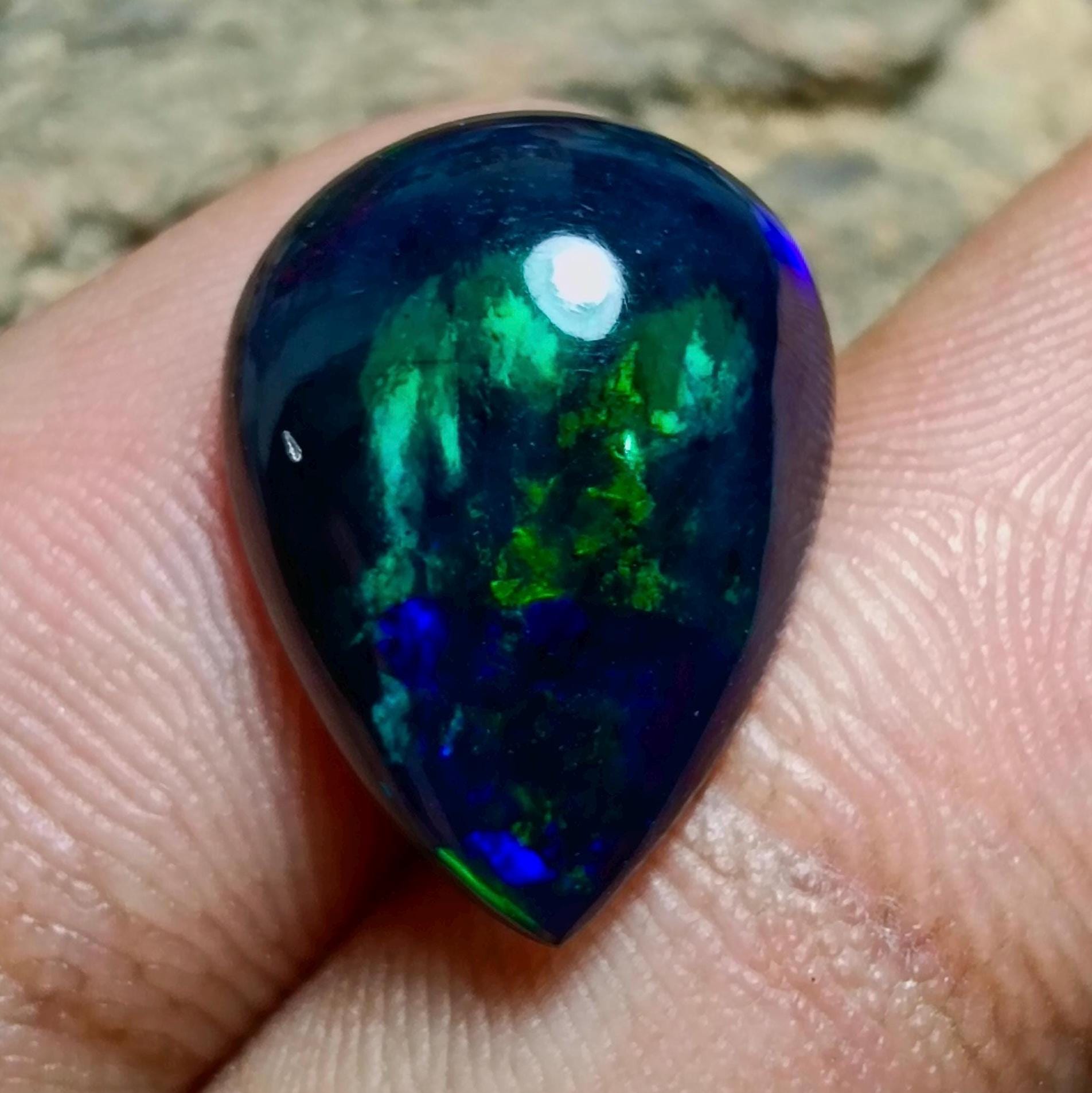 Opale De Feu Naturelle Mexicaine - 19,74 Carats - Forme Poire - Transparente Orange - Qualité Exceptionnelle
