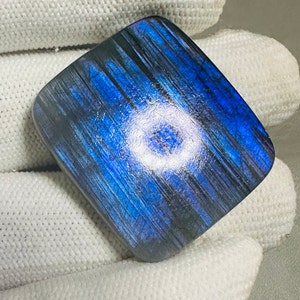 AAA Quality Purple Flashy Labradorite Cushion Shape Cabochon Loose Gemstone Size 34.5X31X6.5 MM 77.90 Ct For Making Silver Wire Wrap Jewelry