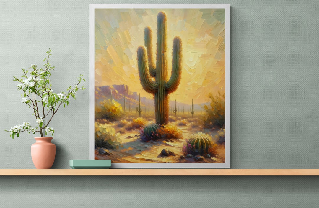 Cactus Art Prints Cactus Wall Art Canvas Cactus Wall Decor Etsy