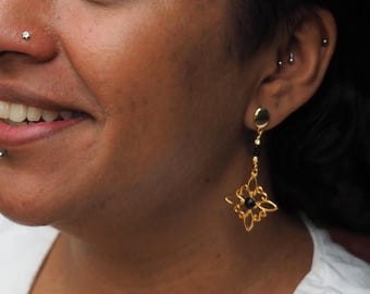 Witch Knot Dangle Earrings, Celtic Knot Jewellery, Spinel Drop Gemstone Earrings, Boho style