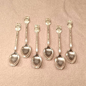 Vintage Sammler Teelöffel Set von Sechs Silber Plated