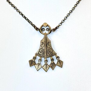Collana con ciondolo spilla in bronzo SIGMUND ESPELAND, vintage &quot;SE Snorre Bronse&quot;, celtico vichingo, Norvegia