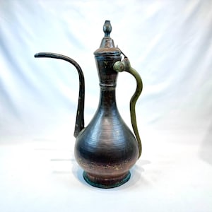 Antique Middle East Turkish Ottoman Copper Jug Pitcher