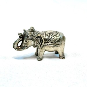 Silver Plated Elephant Statue, Elephant Figurine, Elephant Sculpture, Elephant Idol, Good Luck Gift, Home Decor, Handmade Silver Elephant
