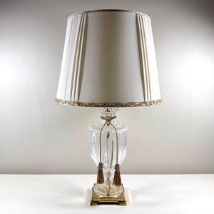 IL Paralume Marina Table Lamp Classic 358, Crystal and Bronze, Made in Italy.