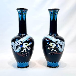 Rare Antique Handmade Cloisonne Enamel Vase From Japanese