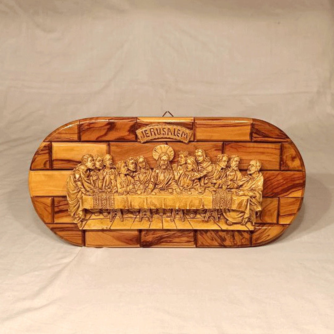 Handmade Olive Wood Last Supper Wall Plaque, Holy Land Ceramic - Etsy