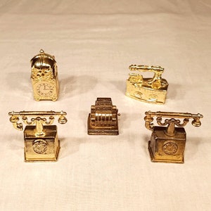 Set of Vintage Mini Sized Brass Ornaments for Decoration and Set of Vintage Mini Sized Brass Ornaments for Decoration and