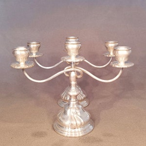 VICTORIA Silver Plated, Candelabra, vintage silver candelabra for 3 candles, large triple candelabra, tall candelabra