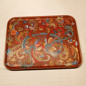 Norwegian Coffee Serving Tray Handcrafted Folk Art Rosemaling Scandinavian Nordic One-of-a-kind Gift