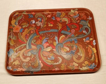 Norwegian Coffee Serving Tray Handcrafted Folk Art Rosemaling Scandinavian Nordic One-of-a-kind Gift