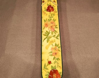 Persian Lacquer Pen Box Hand Painted with Floral and Gilt Design/qajar qalamdan
