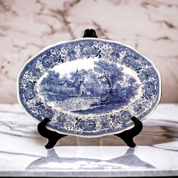Vintage Villeroy and Boch, Mettlach, 'Burgenland Serving Platter, ceramic.