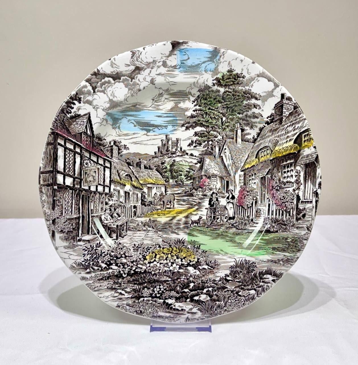 Vintage Enoch Wedgwood Old English Village Plate – Rustic Scene