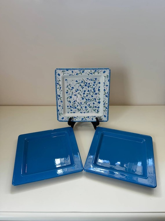 Vintage Tiffany Boutique Square Plates, Italian Ceramics (set of 3